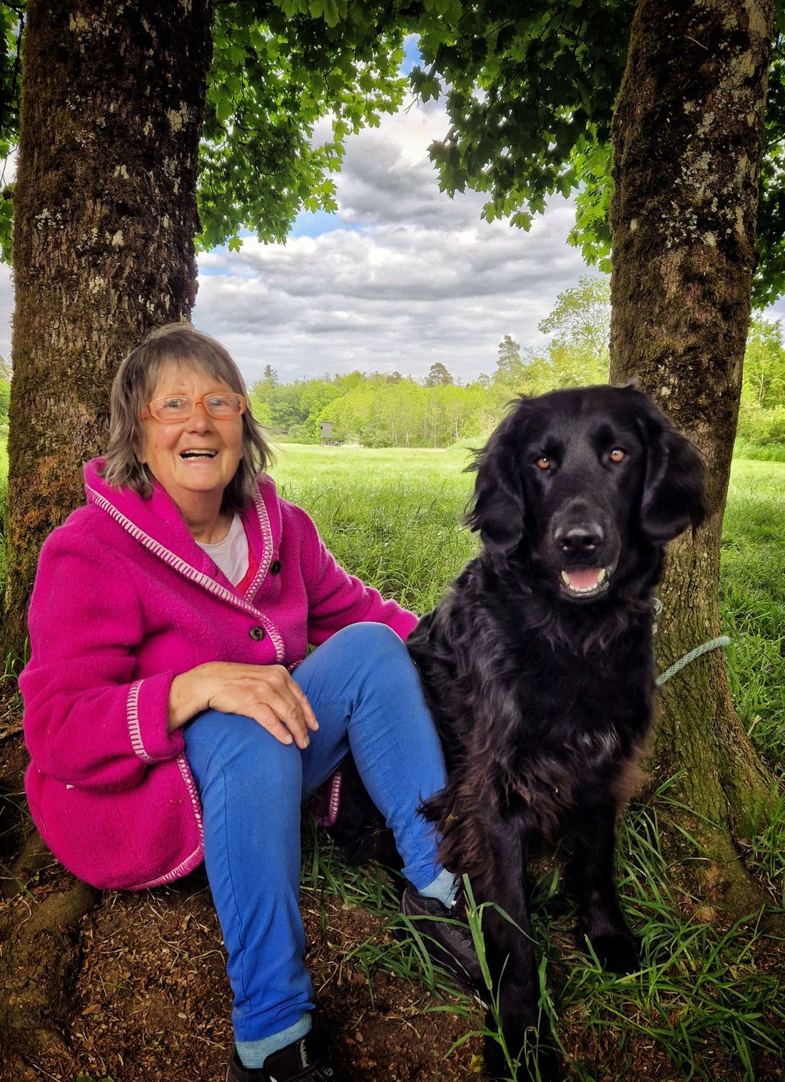 Ihre Gastgeberin mit Hund Jimi