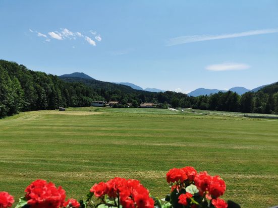 Ferienwohnungen am Alpenrand Ausblick vom Balkon