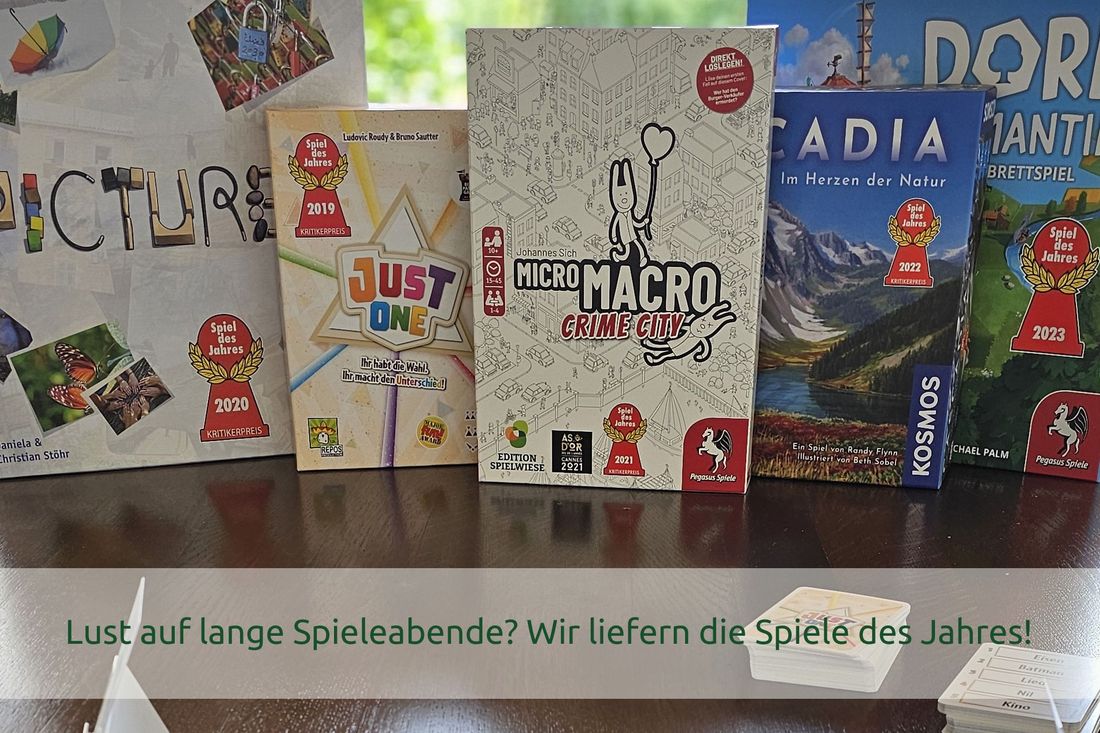 Lust auf lange Spieleabende? Wir liefern die Spiele des Jahres!