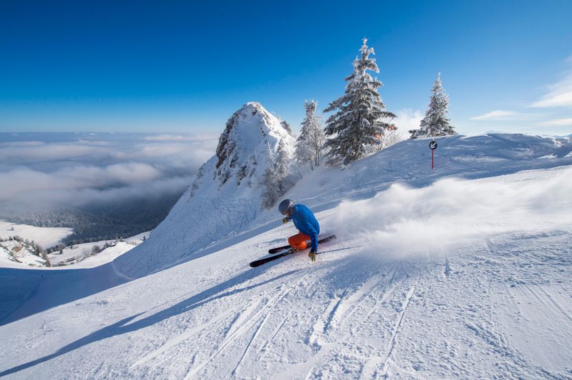 Skifahrer am Hochfelln