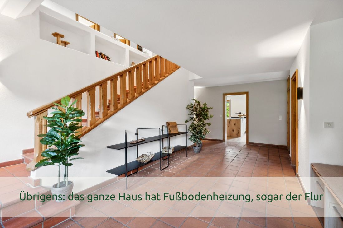 Übrigens: das Haus hat Fußbodenheizung