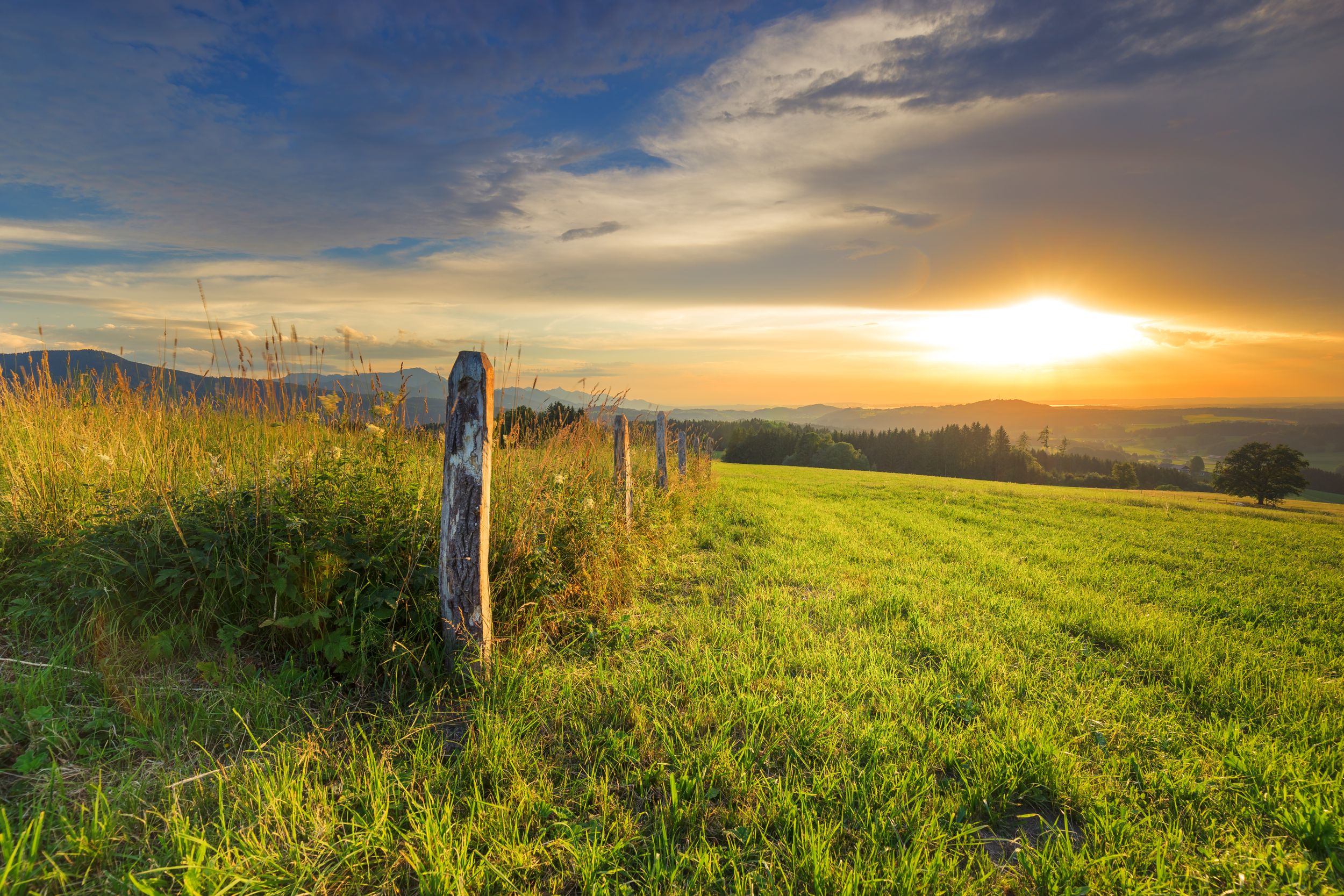 Abendstimmung Siegsdorf mit Aussicht